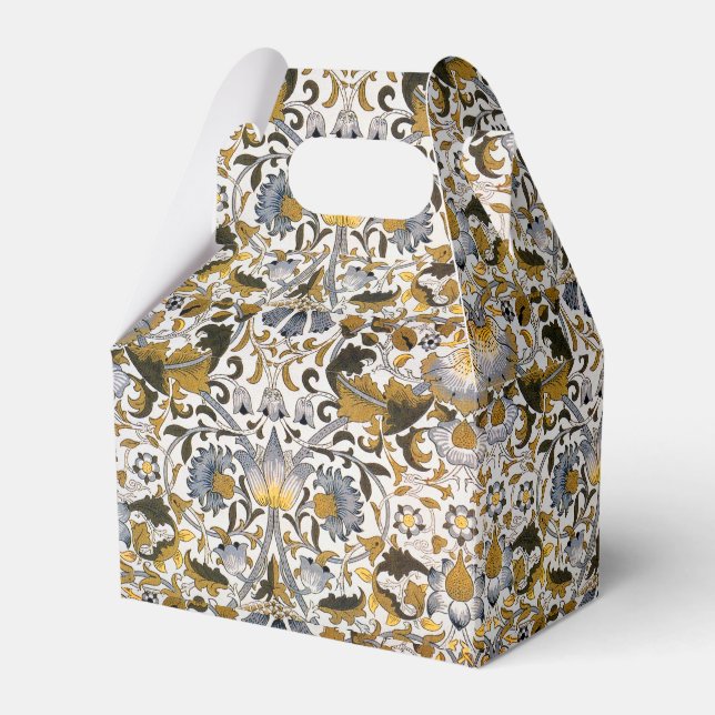 William Morris Lodden Floral Pattern: Blue Gold  Favour Box (Front Side)
