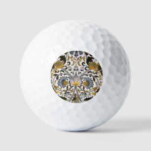 William Morris Lodden Floral Pattern: Blue Gold Golf Balls