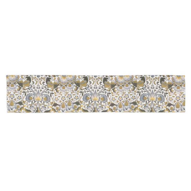 William Morris Lodden Floral Pattern: Blue Gold  Short Table Runner (Horizontal)