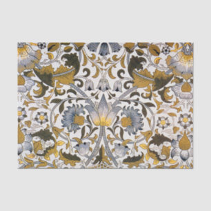 William Morris Lodden Floral Pattern: Blue Gold Tissue Paper