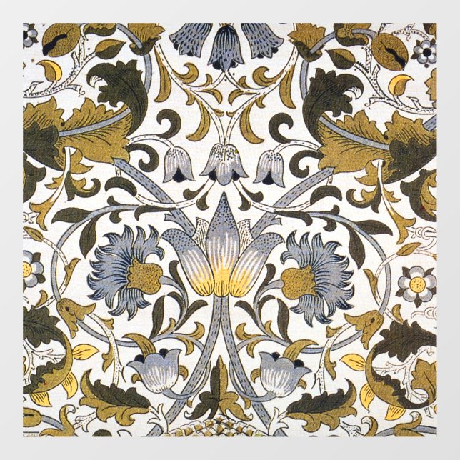 William Morris Lodden Floral Pattern: Blue Gold  Window Cling (Sheet)