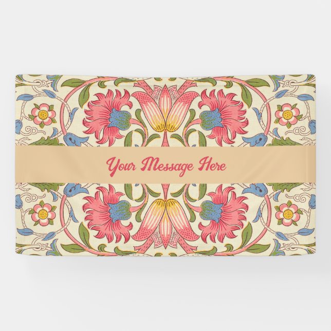 William Morris Lodden Floral Pattern Pastel  Banner (Horizontal)