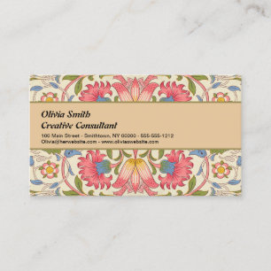William Morris Lodden Floral Pattern Pastel Business Card