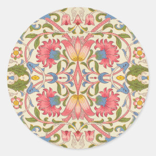 William Morris Lodden Floral Pattern Pastel Classic Round Sticker