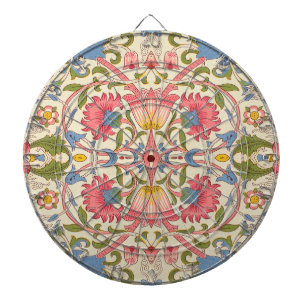 William Morris Lodden Floral Pattern Pastel Dartboard