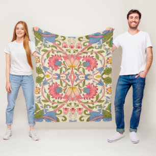 William Morris Lodden Floral Pattern Pastel Fleece Blanket