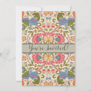 William Morris Lodden Floral Pattern Pastel Invitation