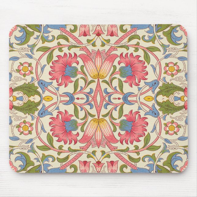 William Morris Lodden Floral Pattern Pastel  Mouse Mat (Front)