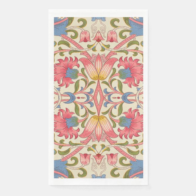 William Morris Lodden Floral Pattern Pastel  Napkin (Front)