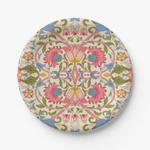William Morris Lodden Floral Pattern Pastel Paper Plate