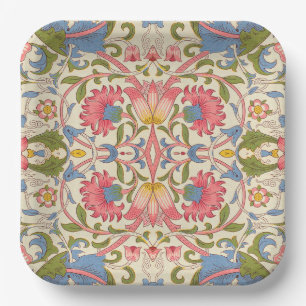William Morris Lodden Floral Pattern Pastel Paper Plate