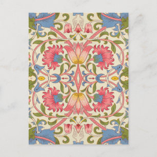 William Morris Lodden Floral Pattern Pastel Postcard