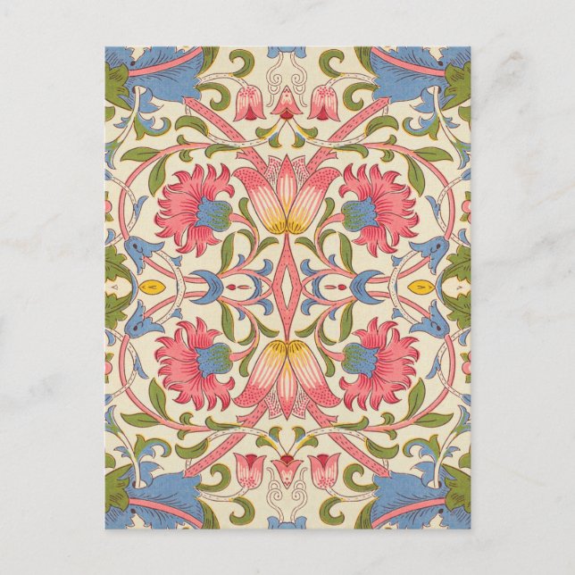 William Morris Lodden Floral Pattern Pastel  Postcard (Front)