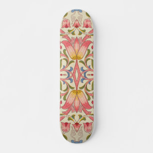 William Morris Lodden Floral Pattern Pastel Skateboard