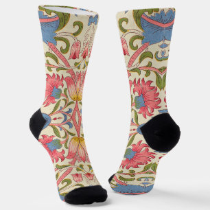 William Morris Lodden Floral Pattern Pastel Socks