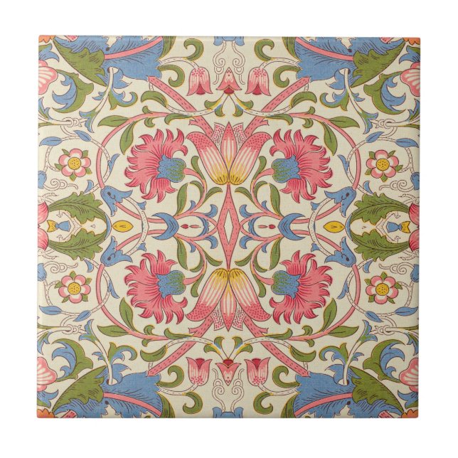 William Morris Lodden Floral Pattern Pastel  Tile (Front)