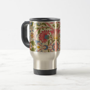 William Morris Lodden Floral Pattern Pastel Travel Mug