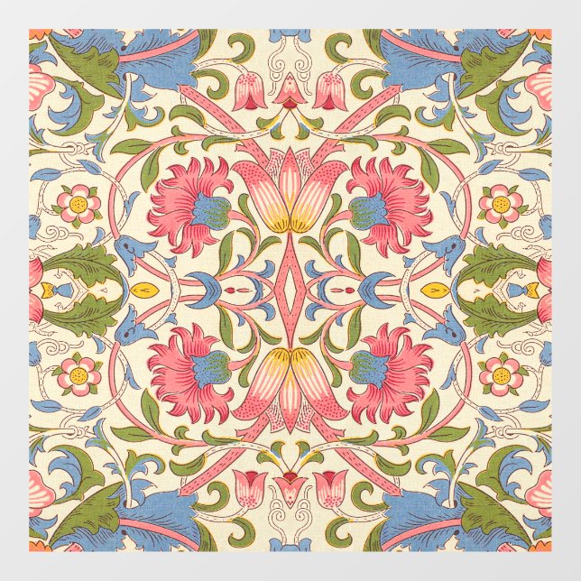 William Morris Lodden Floral Pattern Pastel  Window Cling (Sheet)