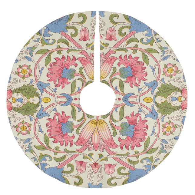 William Morris Lodden Spring Wallpaper Art  Brushed Polyester Tree Skirt (Front)