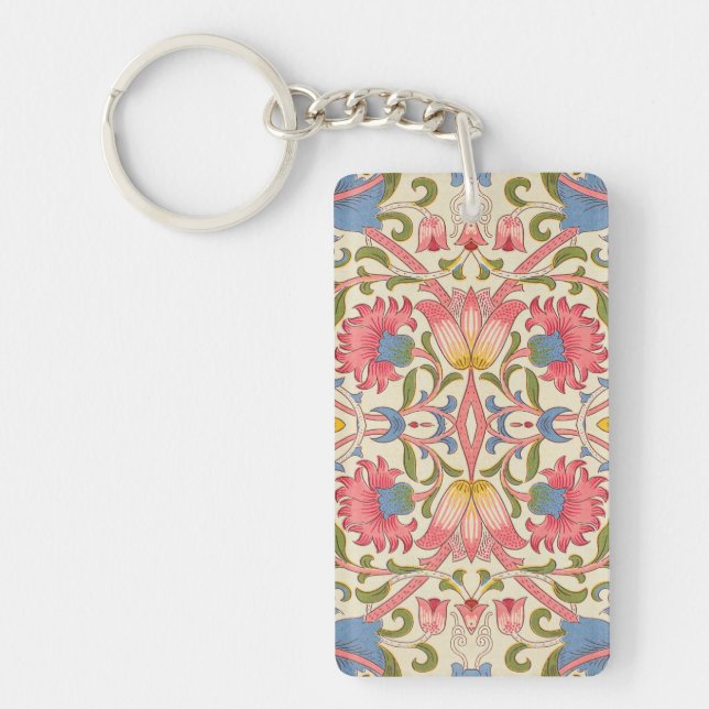 William Morris Lodden Spring Wallpaper Art  Key Ring (Front)