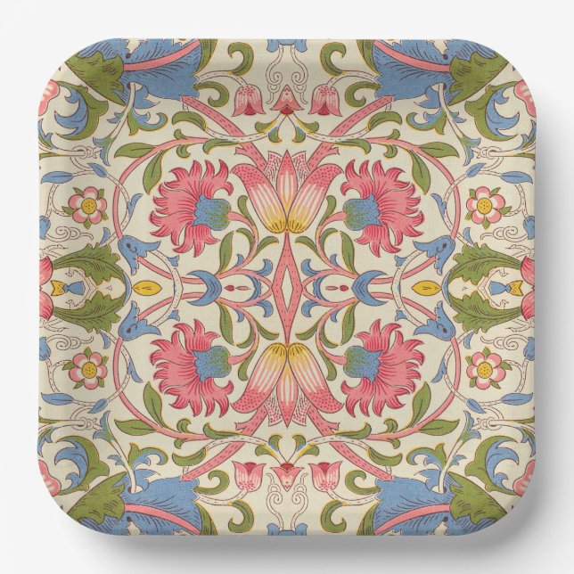William Morris Lodden Spring Wallpaper Art  Paper Plate (Front)
