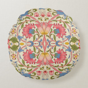 William Morris Lodden Spring Wallpaper Art  Round Cushion