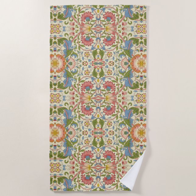 William Morris Loddon Blossom Floral Patterns Beach Towel (Front)