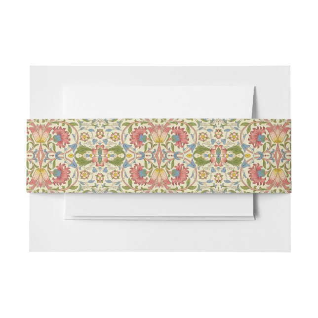 William Morris Loddon Blossom Floral Patterns Invitation Belly Band (Front Example)