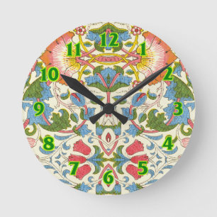 William Morris Loddon Blossom Floral Patterns Round Clock