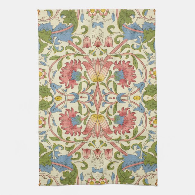 William Morris Loddon Blossom Floral Patterns Tea Towel (Vertical)