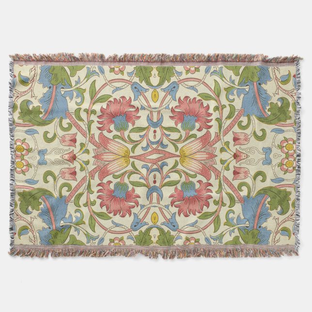 William Morris Loddon Blossom Floral Patterns Throw Blanket (Front)