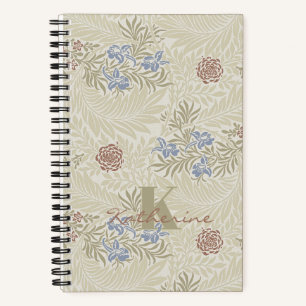 William Morris Lt Blue & Rust Larkspur Pattern Notebook