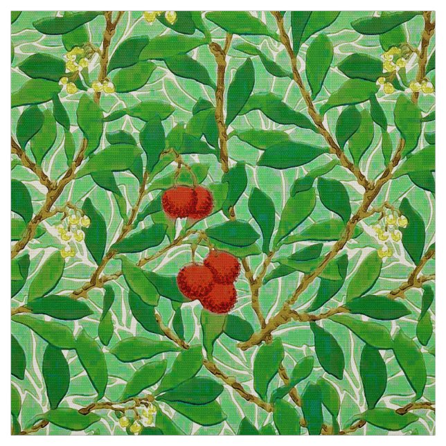 William Morris Lychee Tree Pattern, Light Green Fabric (Swatch)