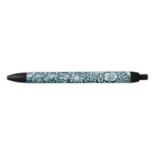 William Morris Mallow Floral Vintage Design Black Ink Pen