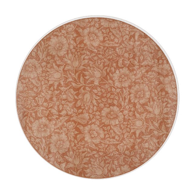 William Morris Mallow Floral Wallpaper Design Cutting Board (Front)