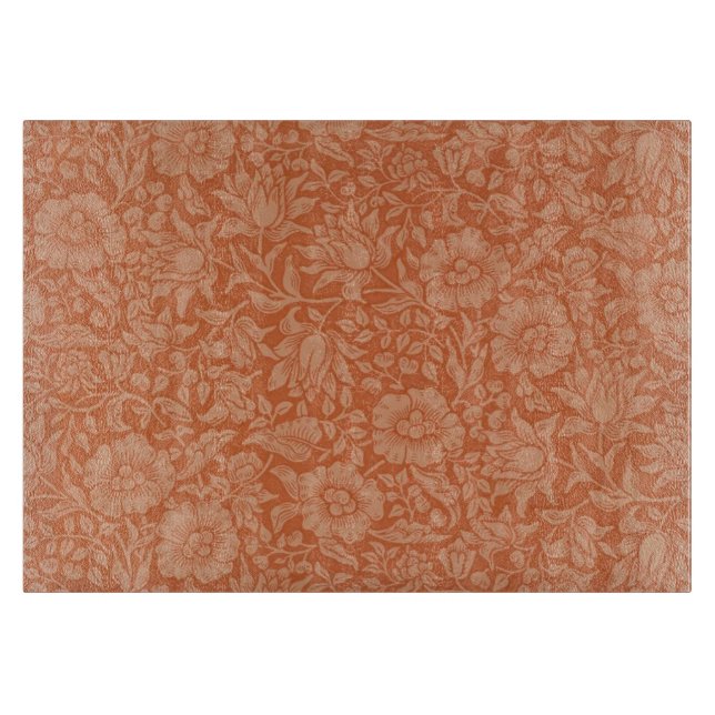 William Morris Mallow Floral Wallpaper Design Cutting Board (Front)