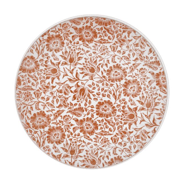 William Morris Mallow Floral Wallpaper Design Cutting Board (Front)