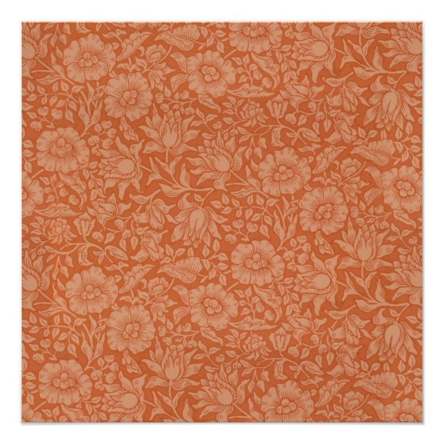 William Morris Mallow Floral Wallpaper Design Poster (Front)