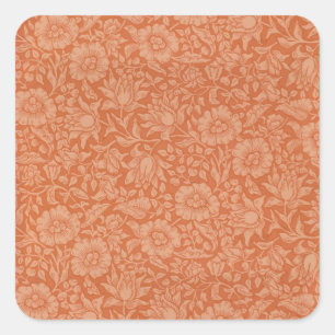 William Morris Mallow Floral Wallpaper Design Square Sticker
