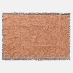 William Morris Mallow Floral Wallpaper Design Throw Blanket