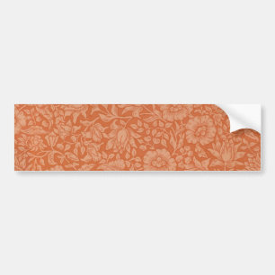 William Morris Mallow Pattern: Terracotta Floral Bumper Sticker