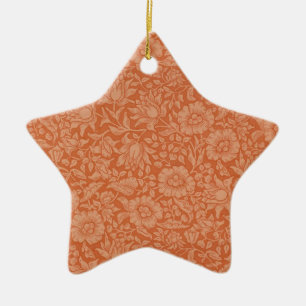 William Morris Mallow Pattern: Terracotta Floral Ceramic Tree Decoration