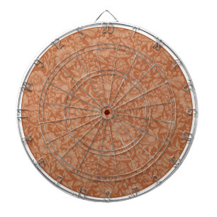 William Morris Mallow Pattern: Terracotta Floral Dartboard