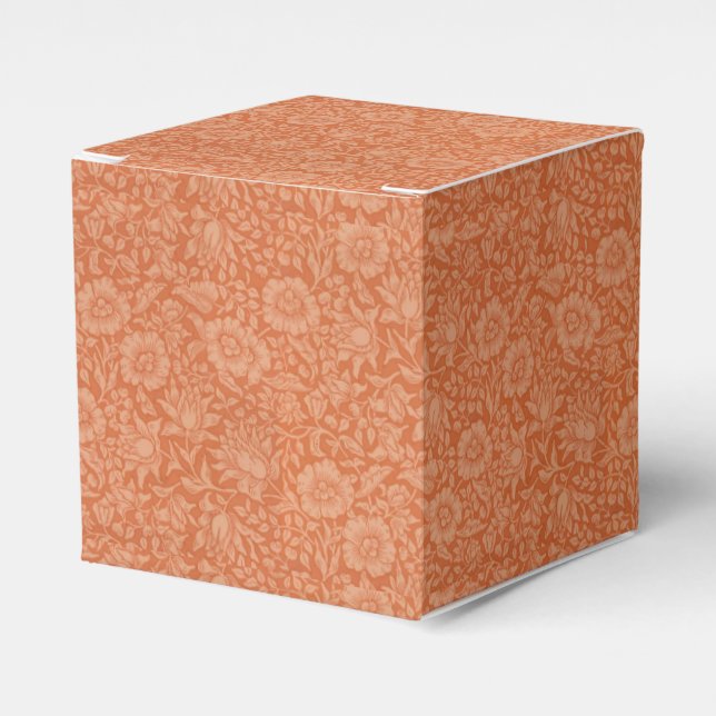 William Morris Mallow Pattern: Terracotta Floral Favour Box (Front Side)