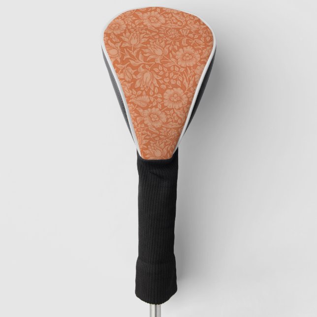 William Morris Mallow Pattern: Terracotta Floral Golf Head Cover (Front)