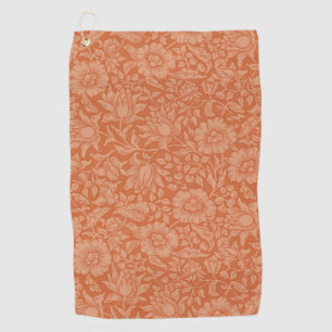 William Morris Mallow Pattern: Terracotta Floral Golf Towel
