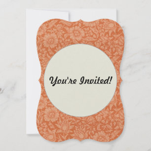 William Morris Mallow Pattern: Terracotta Floral Invitation