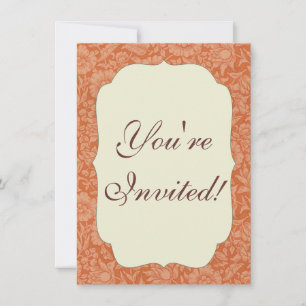 William Morris Mallow Pattern: Terracotta Floral Invitation