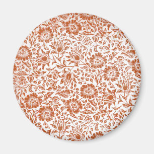 William Morris Mallow Pattern: Terracotta Floral Magnet