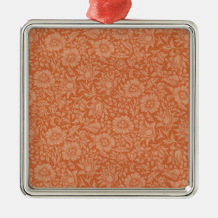 William Morris Mallow Pattern: Terracotta Floral Metal Tree Decoration
